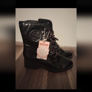 Sam & Libby Glossy Black Ankle Boots